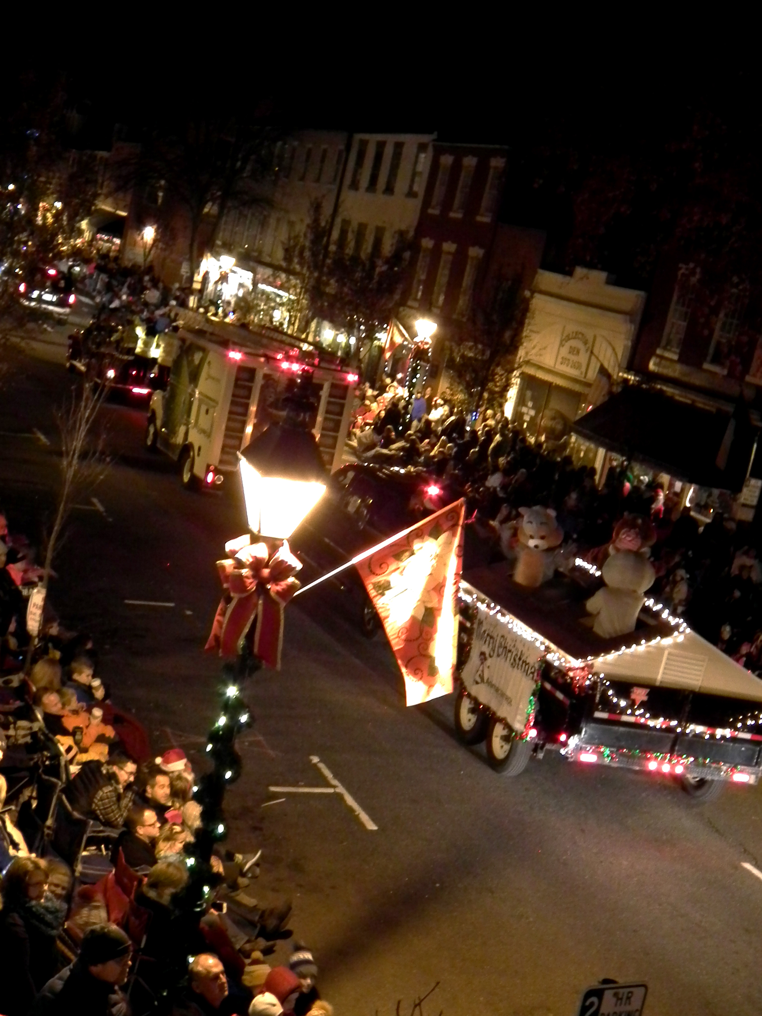 Elevated View of 700 Block of Caroline w Floats Fredericksburg